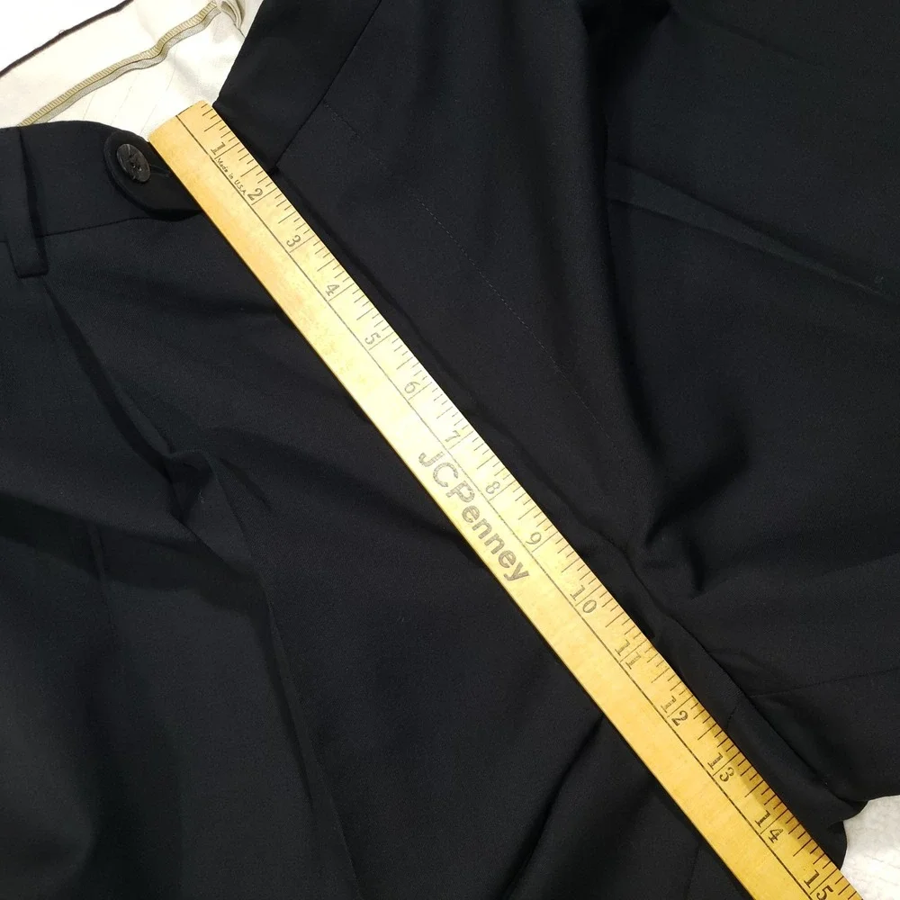 Ballin Elan Dress Pants Mens 34 Black Pure Wool Pleated Cuffed Made in Canada